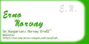 erno morvay business card